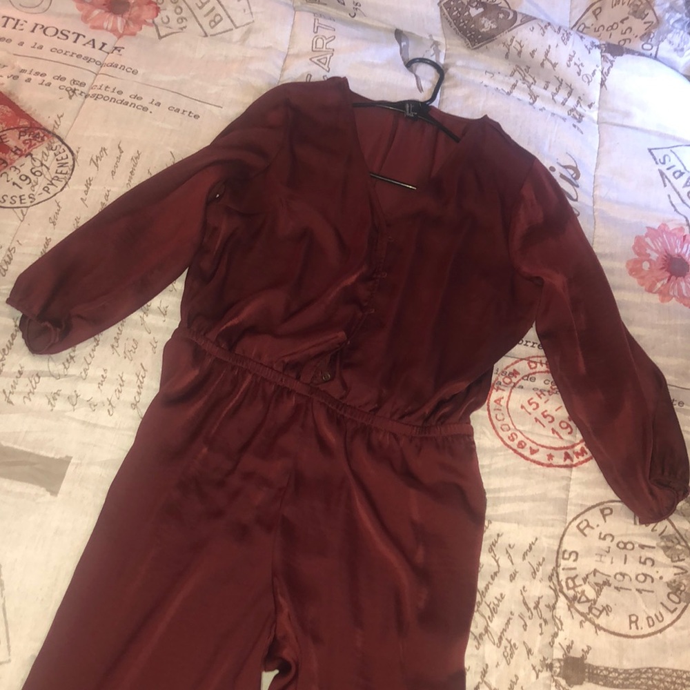 Forever21 Burgundy Jumpsuit.